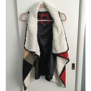 Faux Fur/Plaid Vest